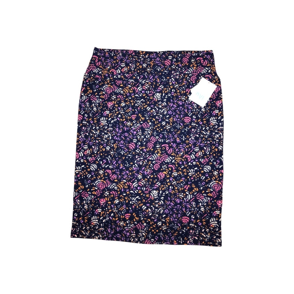 LuLaRoe Cassie Pink and Purple Knee-Length Pencil Skirt